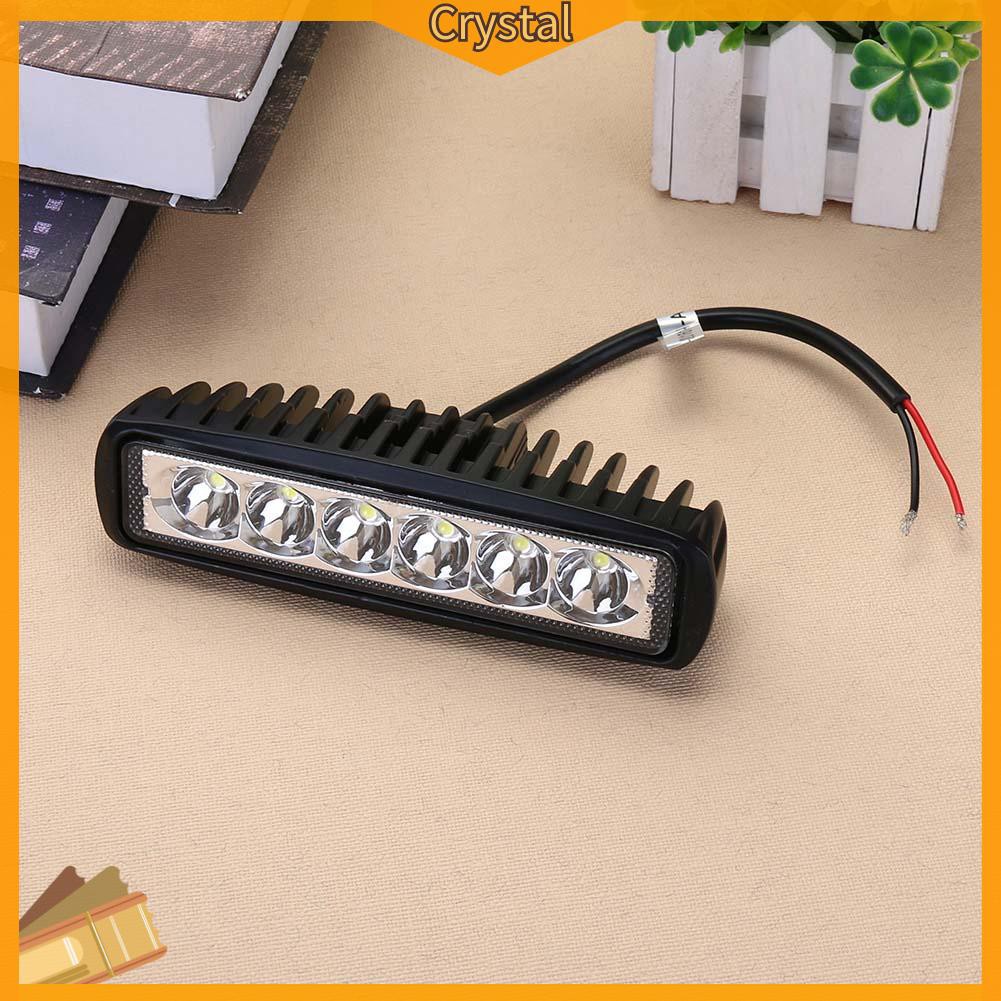 【☄】Universal Waterproof Single Row 6x3W LED Spot Light Bar Emergency Work Lamp-182483