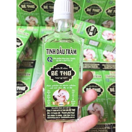 Tinh dầu tràm Bé Thơ Huế giữ ấm cơ thể, ngừa côn trùng đốt,an toàn cho trẻ sơ sinh chai 50ml