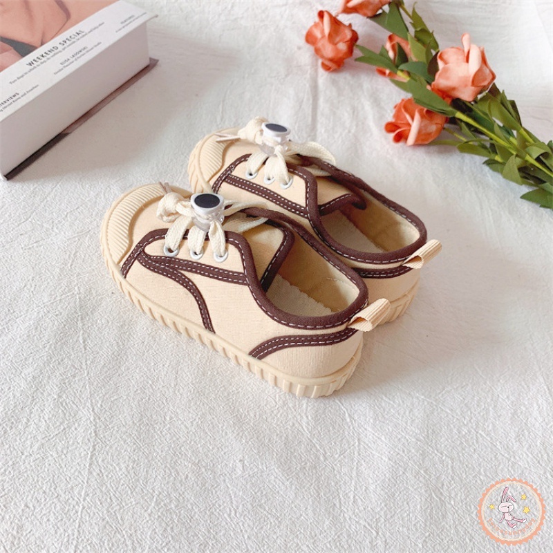 Giày Canvas Đế Mềm Thoáng Khí Phong Cách Hàn Quốc Cho Bé