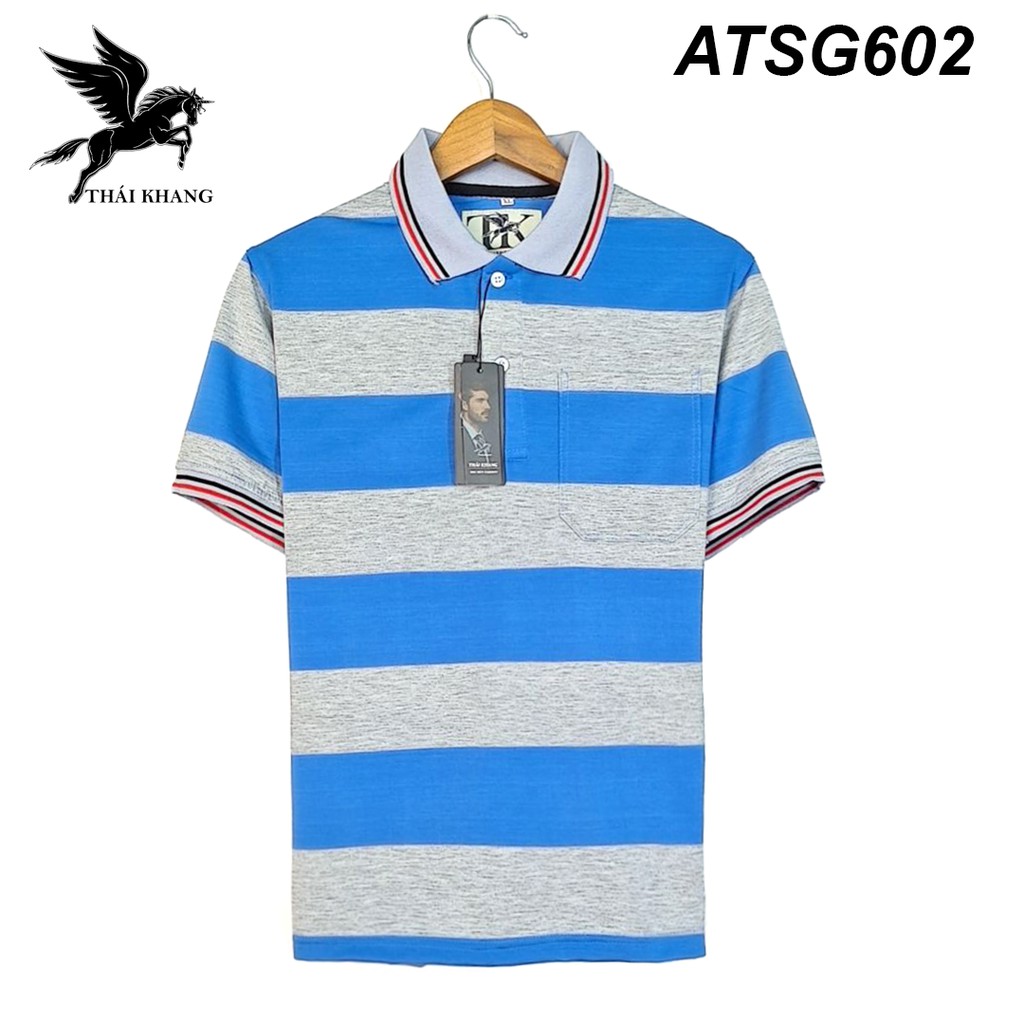 áo thun nam có cổ có túi tay ngắn sọc ngang vải cotton loại áo polo nam tay lỡ form rộng trung niên TOG1 | BigBuy360 - bigbuy360.vn