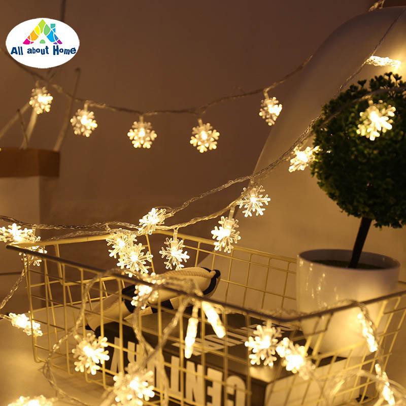 Bộ 2 dây đèn led nhấp nháy hình bông tuyết dành cho các diệp lễ / Đèn trang trí Noel dây dài1m8 mét(giao màu ngẫu nhiên)