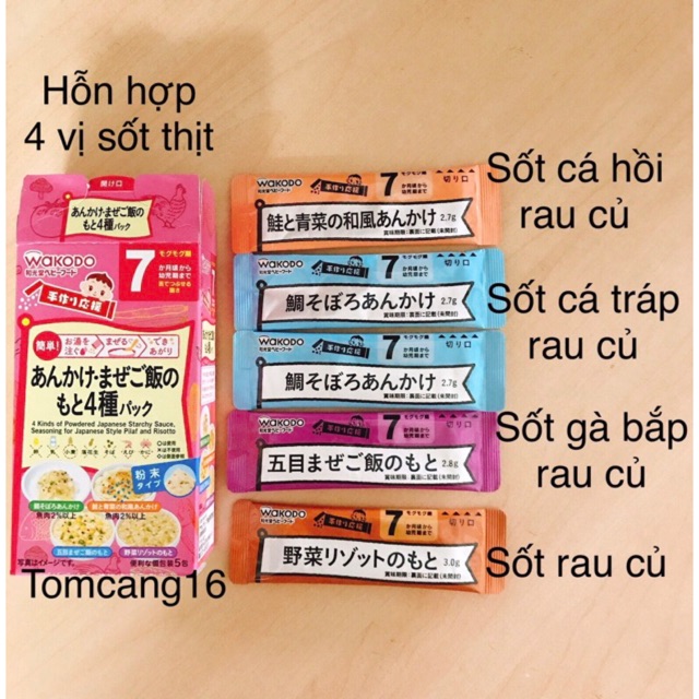 [Mã FMCG8 giảm 8% đơn 500K] BỘT ĂN DẶM WAKODO NHẬT ĐỦ VỊ Bé 5, 7th