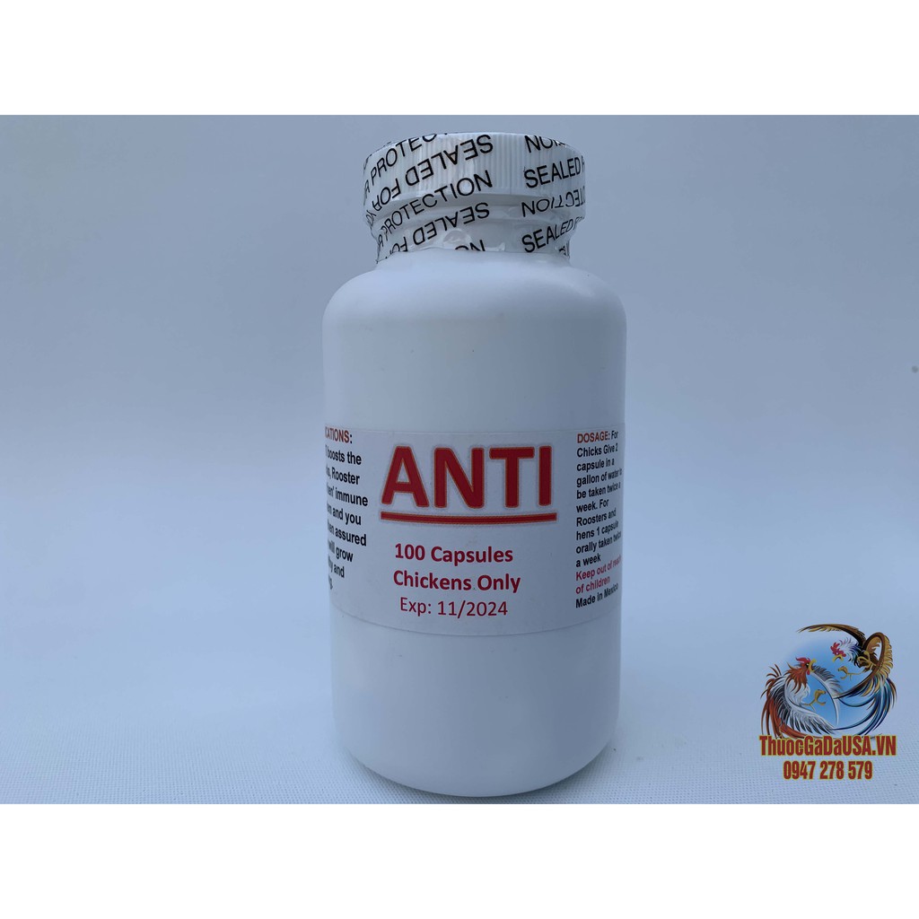 Thuốc Nuôi Gà Đá ANTI ( 1 hộp 100 viên ) Tăng Cường Hệ Miễn Dịch, Cung Cấp Đầy Đủ Vitamin Thiết Yếu