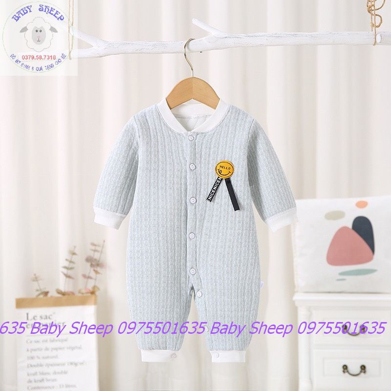 Áo liền quần dài tay chân chất liệu chần bông cotton dành cho bé trai, bé gái- HÀNG QUẢNG CHÂU CAO CẤP LOẠI 1