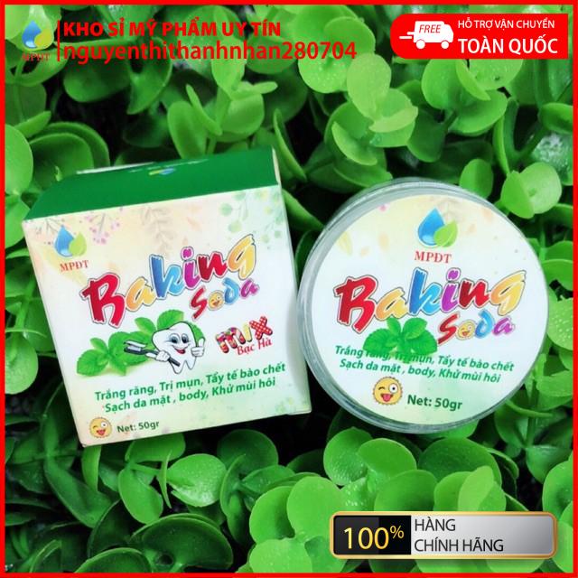 ( CHÍNH HÃNG )Baking soda mix Bạc Hà - Làm Trắng răng,Thơm miệng,giảm mụn, Mịn da,Khử mùi, Tẩy da chết…  .