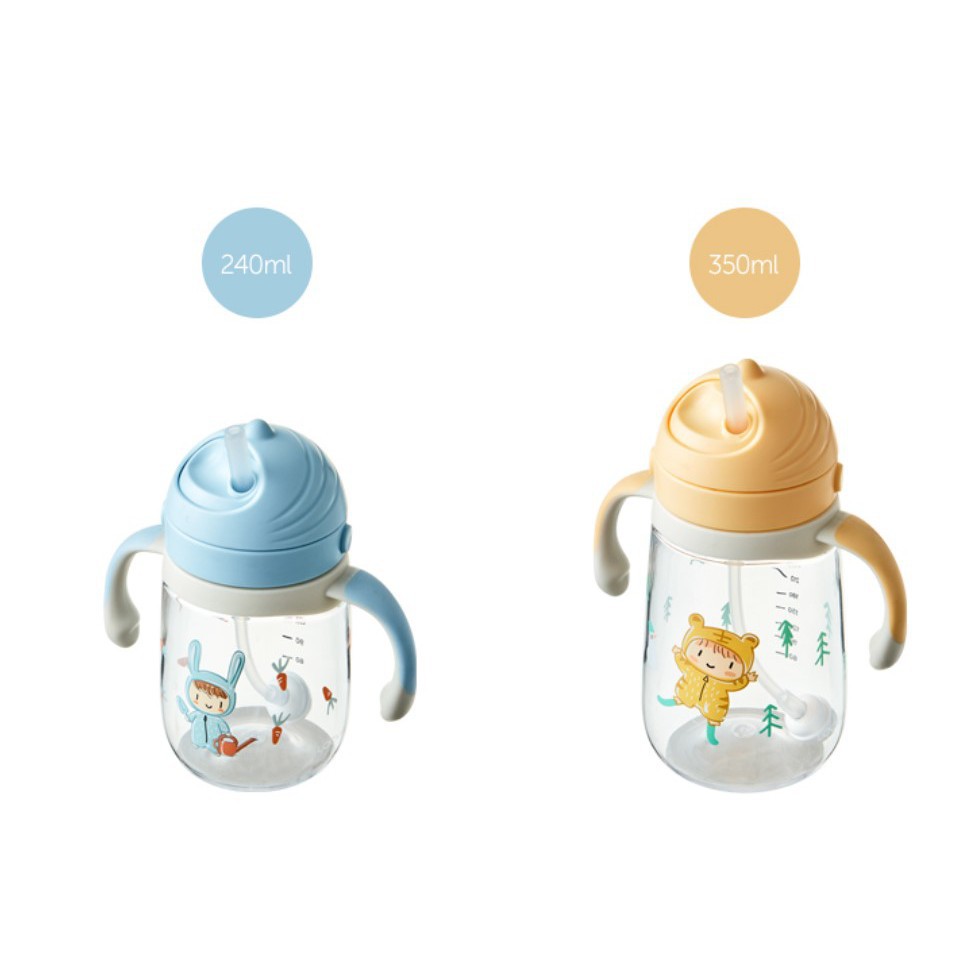 Bình uống nước cho bé Lock&Lock - nhựa Tritan, có ống hút, có quai cầm