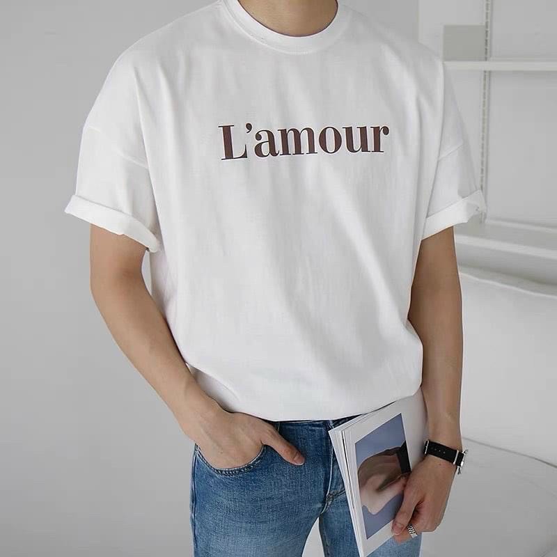 ÁO THUN TAY LỠ COTTON L’AMOUR FORM UNISEX (hình chụp thật)