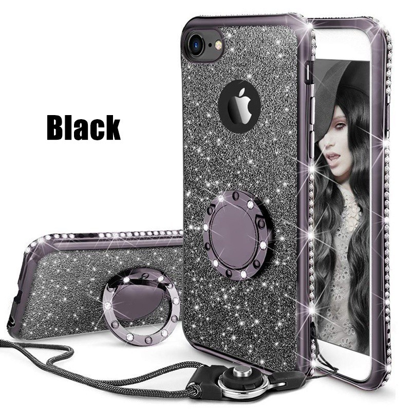 Ốp điện thoại TPU mềm lấp lánh ánh kim cương cho iPhone6 6S 7 8Plus XS MAX XR X XS