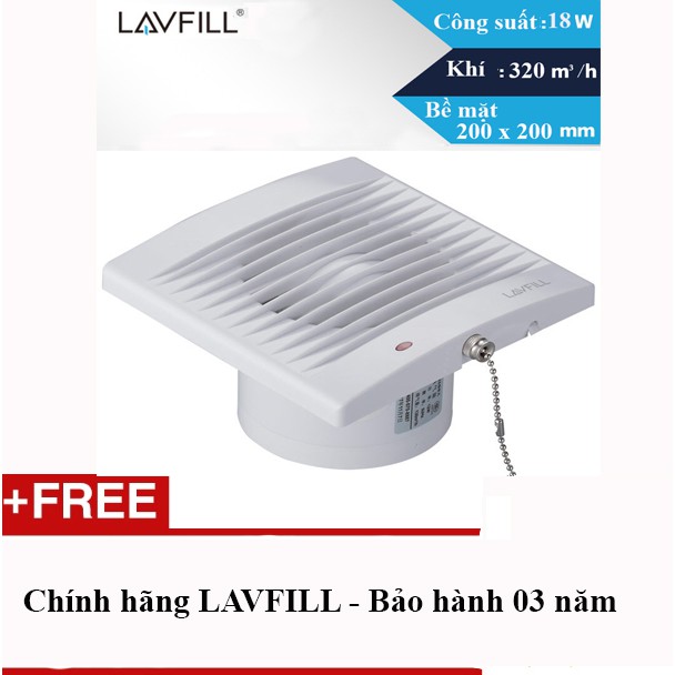 [FREESHIP 99K]_Quạt thông gió phòng tắm, quạt hút mùi LAVFILL LFWW-13EK