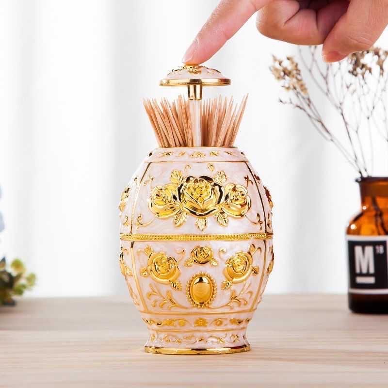 Lọ Đựng Tăm Vàng - Hộp Đựng Giấy Ăn Vàng, Gạt Tàn thuốc lá vàng Hoàng Gia Cao Cấp