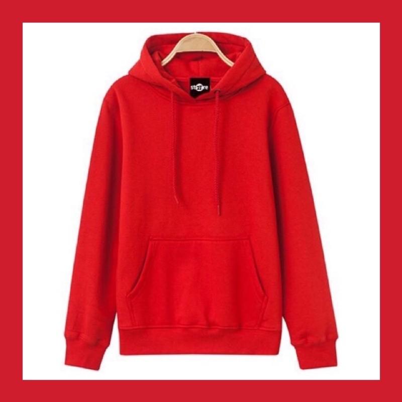 Áo Hoodie♥️FREESHIP♥️Nỉ Trơn Unisex- Đỏ Tươi | BigBuy360 - bigbuy360.vn