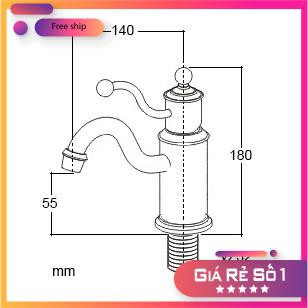 Vòi lavabo rửa mặt nóng lạnh gắn chậu bằng đồng cao 20cm,30cm Kanly GCV08-GCA16 tặng 2 dây cấp nước