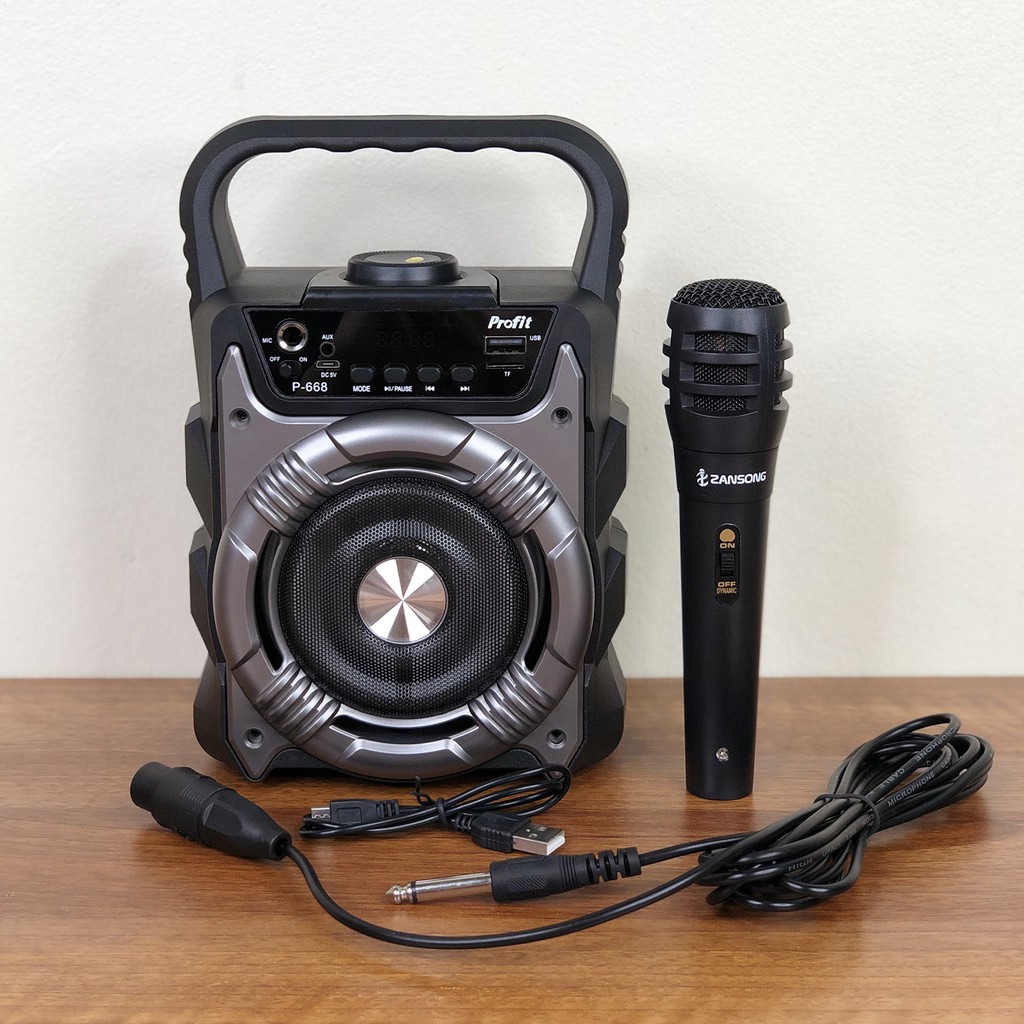 Loa karaoke bluetooth P-668 tặng kèm 1 micro có dây