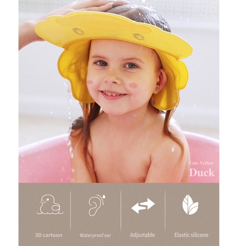 Mũ Tắm Hình Thú Dễ Thương Có Thể Điều Chỉnh Cho Bé