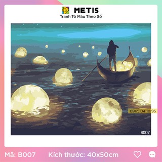 Tranh Tô Màu Theo Số Du Ngoạn Đêm Trăng - Có Sẵn Đã Căng Khung METIS B007