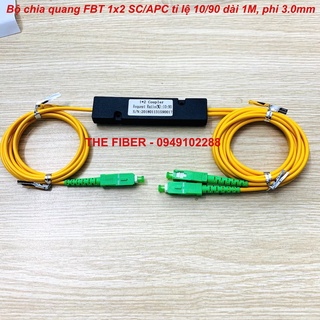 Bộ chia quang fbt 1x2 sc/apc tỉ lệ 10/90 dài 1m, phi 3.0mm