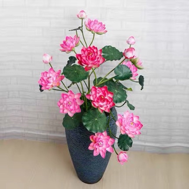 Cụm hoa sen PU trang trí ( hoa giả )
