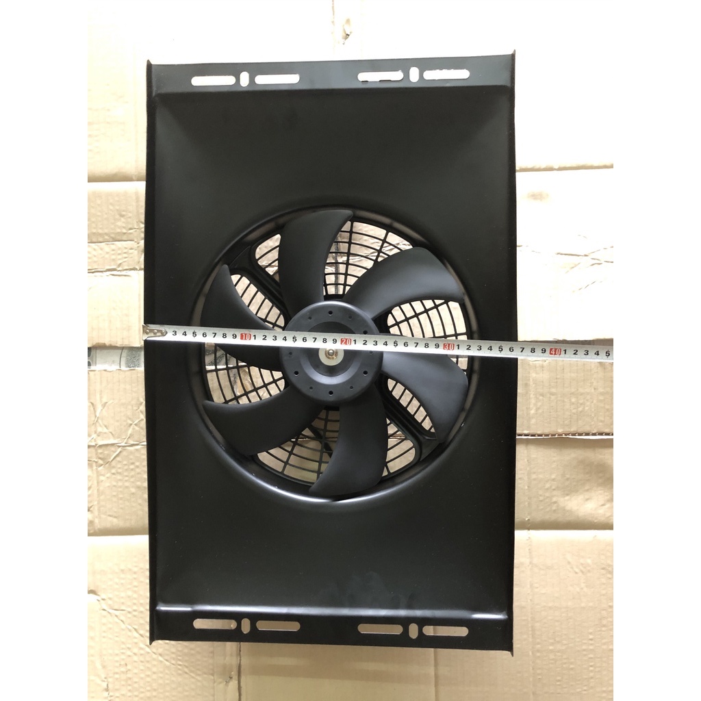 Quạt Dàn  nóng lồng sắt chế 14x23 12V / 24V 35x58 cm hàng Trung Quốc