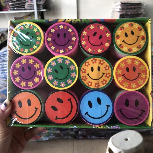 Sỉ hộp 12 chiếc lò xo mặt cười sắc màu loại to