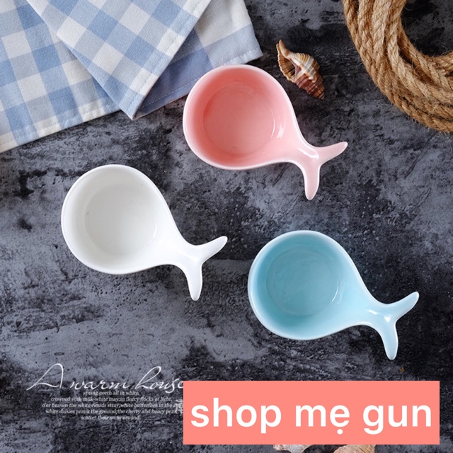 Bát sứ ăn dặm cho bé hình cá mini