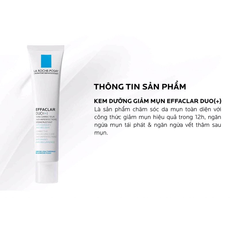 Kem Dưỡng ngừa Mụn Sưng V_iêm Ngừa Thâm La Roche-Posay Effaclar Duo+ 40ml