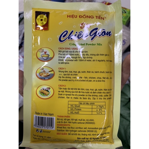 Bột Chiên Giòn đồng tiền 150g và 1kg Tp food
