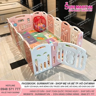 Quây gấp gọn Luluber 12 tấm (1m2x1m6 ) - Quây Cũi Nhựa Thỏ cho bé