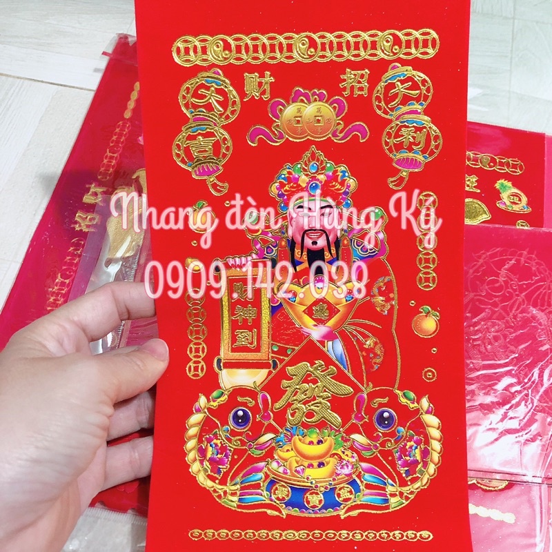 Giấy đỏ dán nhà cửa (liễn) trang trí tết chữ phát, phúc, thần tài