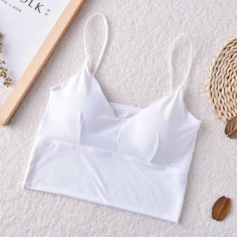 Áo Bra Dây Hot Trend 2020, Bralette Su Mút Mỏng - Áo Bra Tập Thể Thao 2 Dây Nhiễn Su Non Siêu Mát