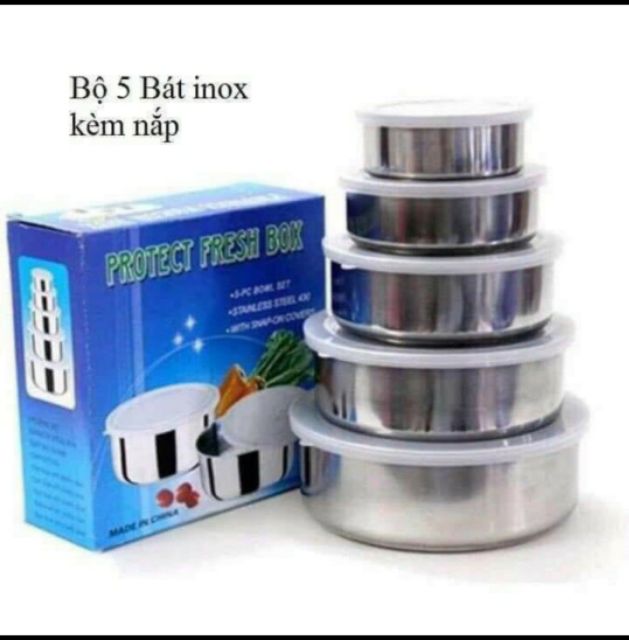 Bát Đựng Đồ Ăn Bằng Inox 5 Món