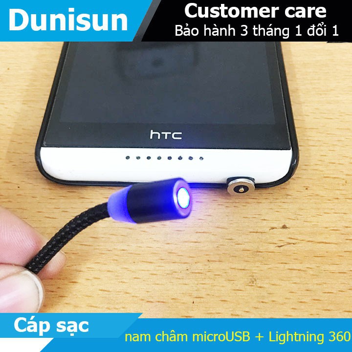 Cáp Sạc Từ Hít Nam Châm 2 Đầu Android Và IPhone 360 Độ Dây Dù,Có LED (khách ib chọn loại dây)