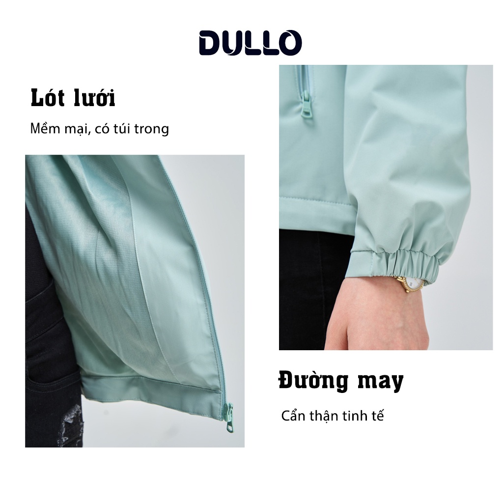Áo khoác gió nữ DULLo mã D285 vải gió tráng dày dặn chống nước