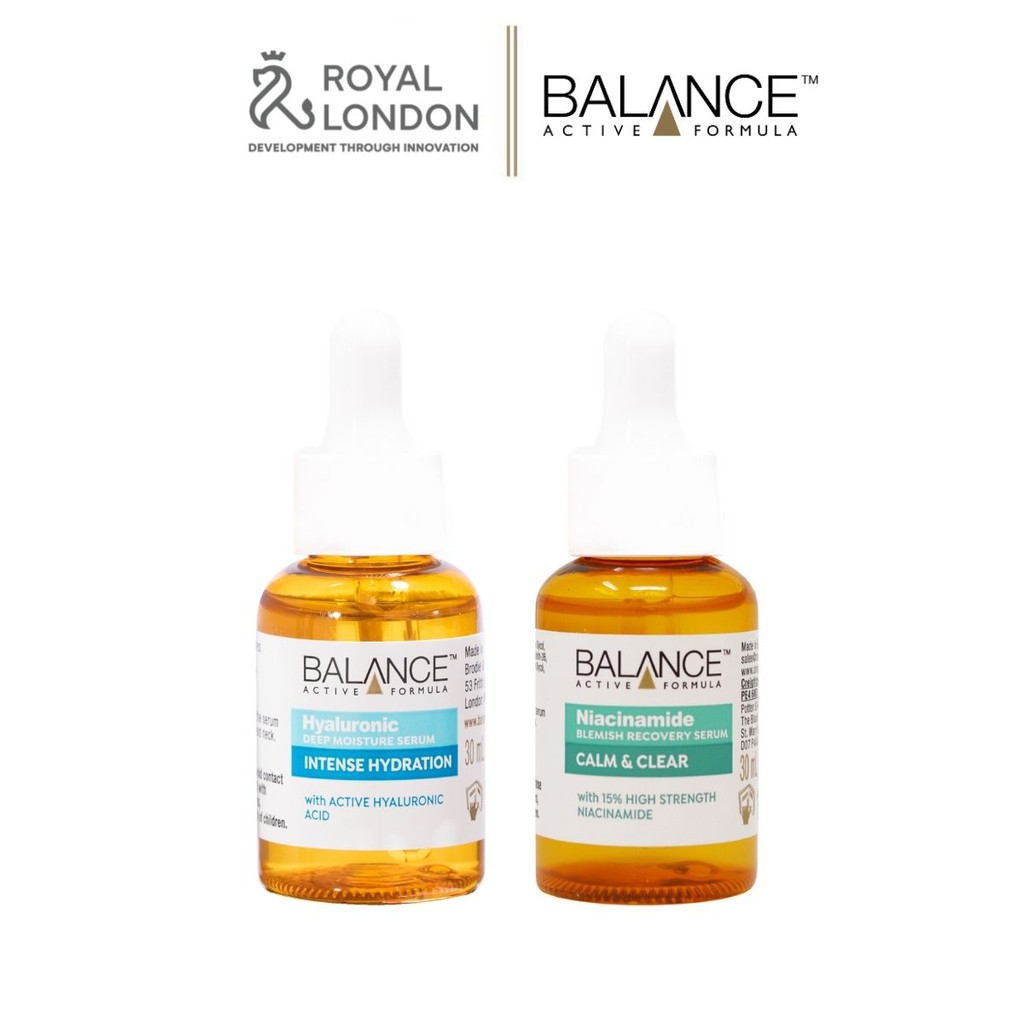 Combo serum phục hồi, làm dịu và cấp ẩm da Balance Niacinamide và Hyaluronic 30ml/chai