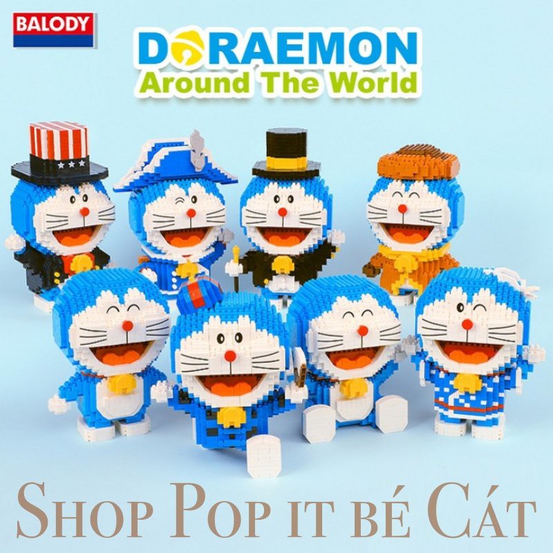 Bộ Xếp Hình Lắp Ráp Khối Gạch Nhỏ 3D Nano Building Blocks Doraemon Múa Lân, Cung Hoàng Đạo Chính Hãng LP &amp; Balody