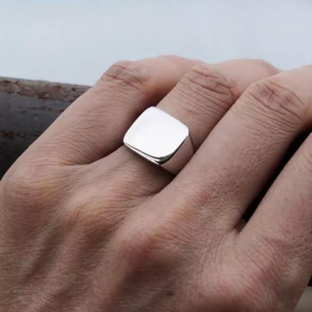 Nhẫn Titan Bản vuông tối giản - Knucle Ring