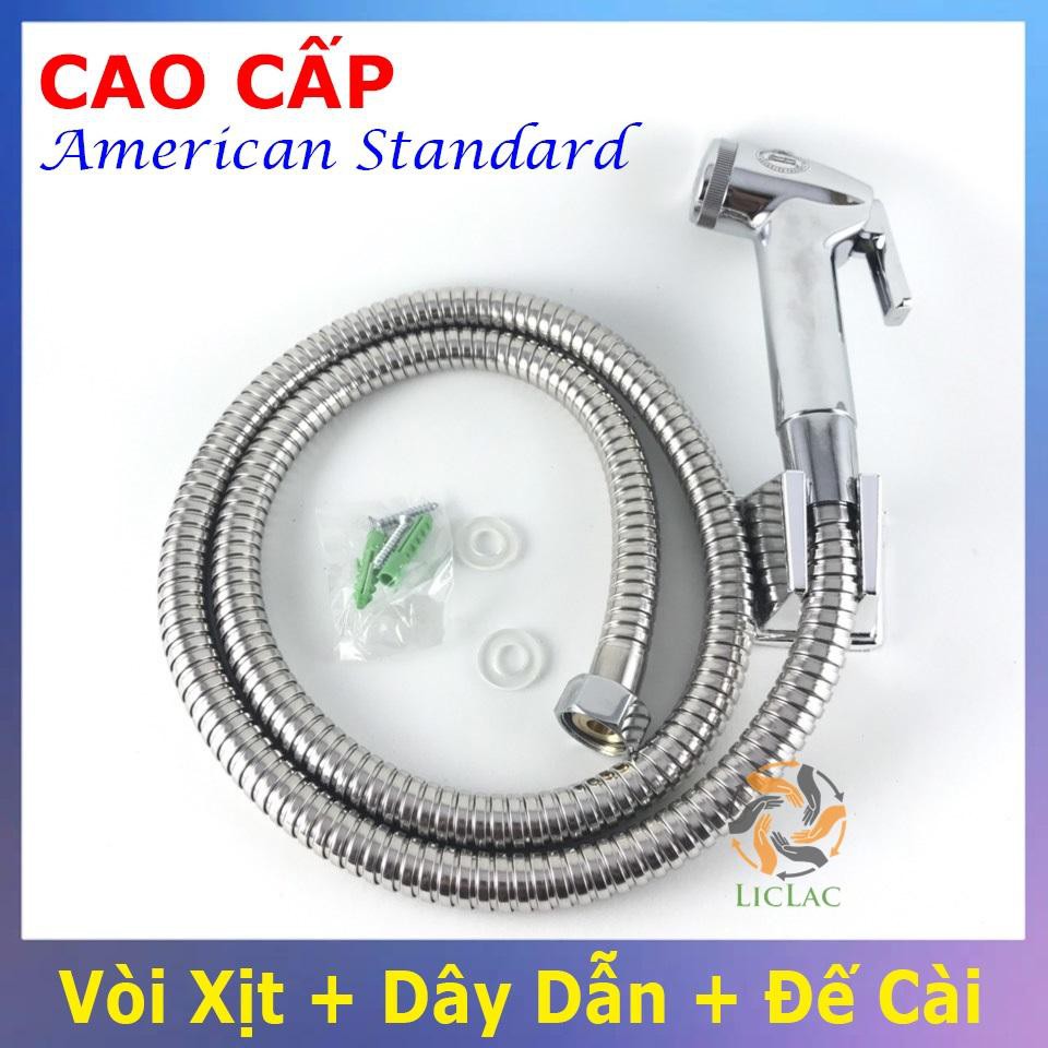 Bộ vòi xịt vệ sinh Cao Cấp, kèm dây dẫn và đế cài American Standard 00440 - Vòi xịt vệ sinh bằng INOX