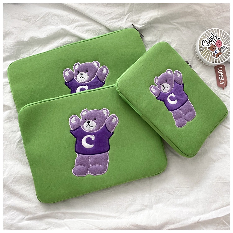 Túi đựng laptop họa tiết gấu đáng yêu 13-15 inch