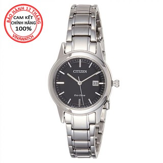 Đồng hồ nữ citizen dây kim loại eco-drive kính cứng fe1081-59e