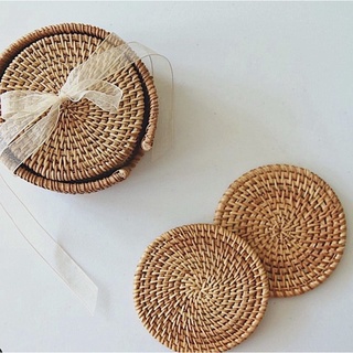 ĐẾ COASTER LÓT LY CỐC BẰNG MÂY ĐAN THỦ CÔNG