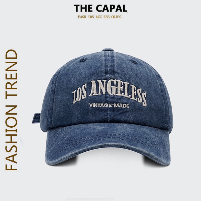 Mũ lưỡi trai THE CAPAL thêu chữ "Los Angeles" có 6 màu tùy chọn