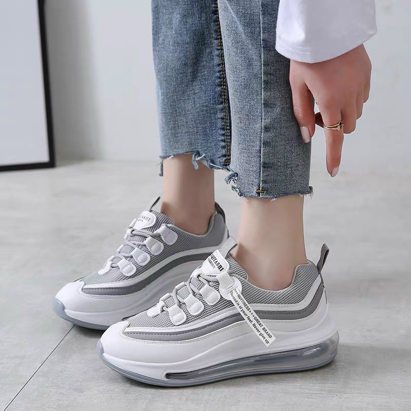 Giày Sneakers Nữ, Giày Thể Thao Nữ Độn Đế cao 3-4 Cm Chất Hàng Êm Mềm Hàng Loại 1- Fullbox Thoáng Khí Thuận Tiện Vận Độn | BigBuy360 - bigbuy360.vn