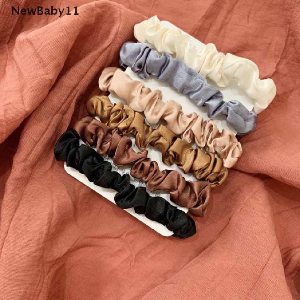 Bộ 6 Dây Buộc Tóc Co Giãn Bằng Satin Dành Cho Nữ