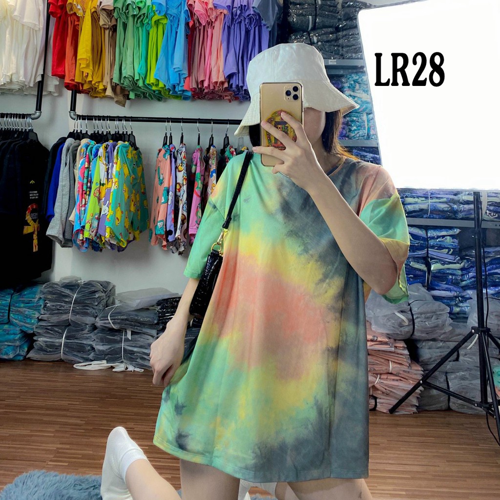 Áo thun loang màu 𝑭𝒓𝒆𝒆𝒔𝒉𝒊𝒑 Áo phông unisex LR28 vải cotton xượt poli co giãn thấm hút tốt, không xù lông