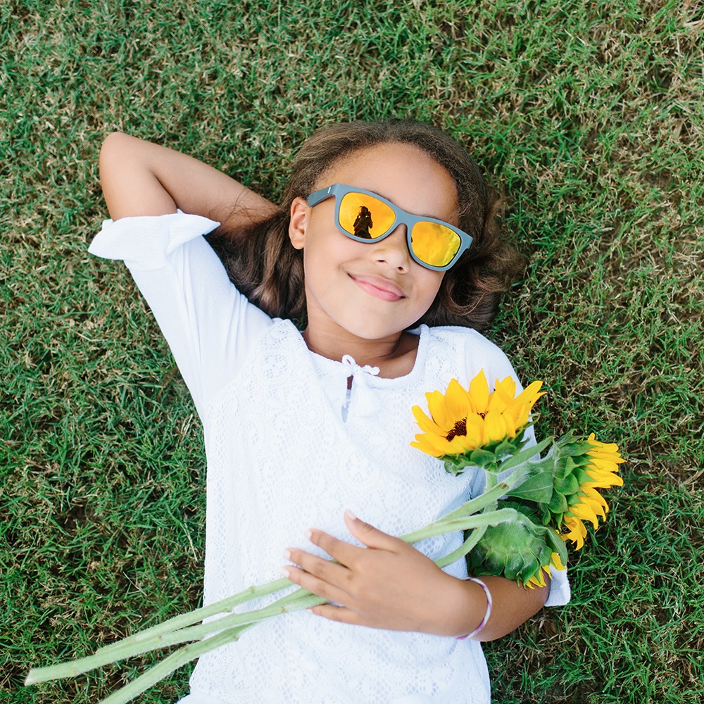 Kính chống tia cực tím có tròng kính phân cực trẻ em Babiators - The Islander, Xám, Tráng gương màu cam, 6-10 tuổi