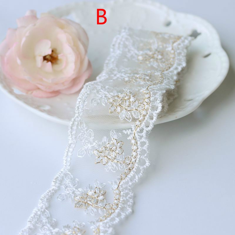 Dây Ruy Băng Ren Thêu Hoa Trang Trí Rèm Cửa/Tiệc Cưới DIY