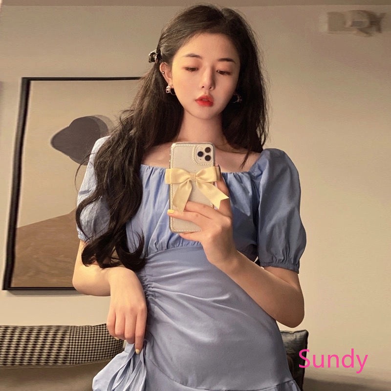 Đầm tay ngắn phong cách Pháp thời trang hè thanh lịch cho nữ