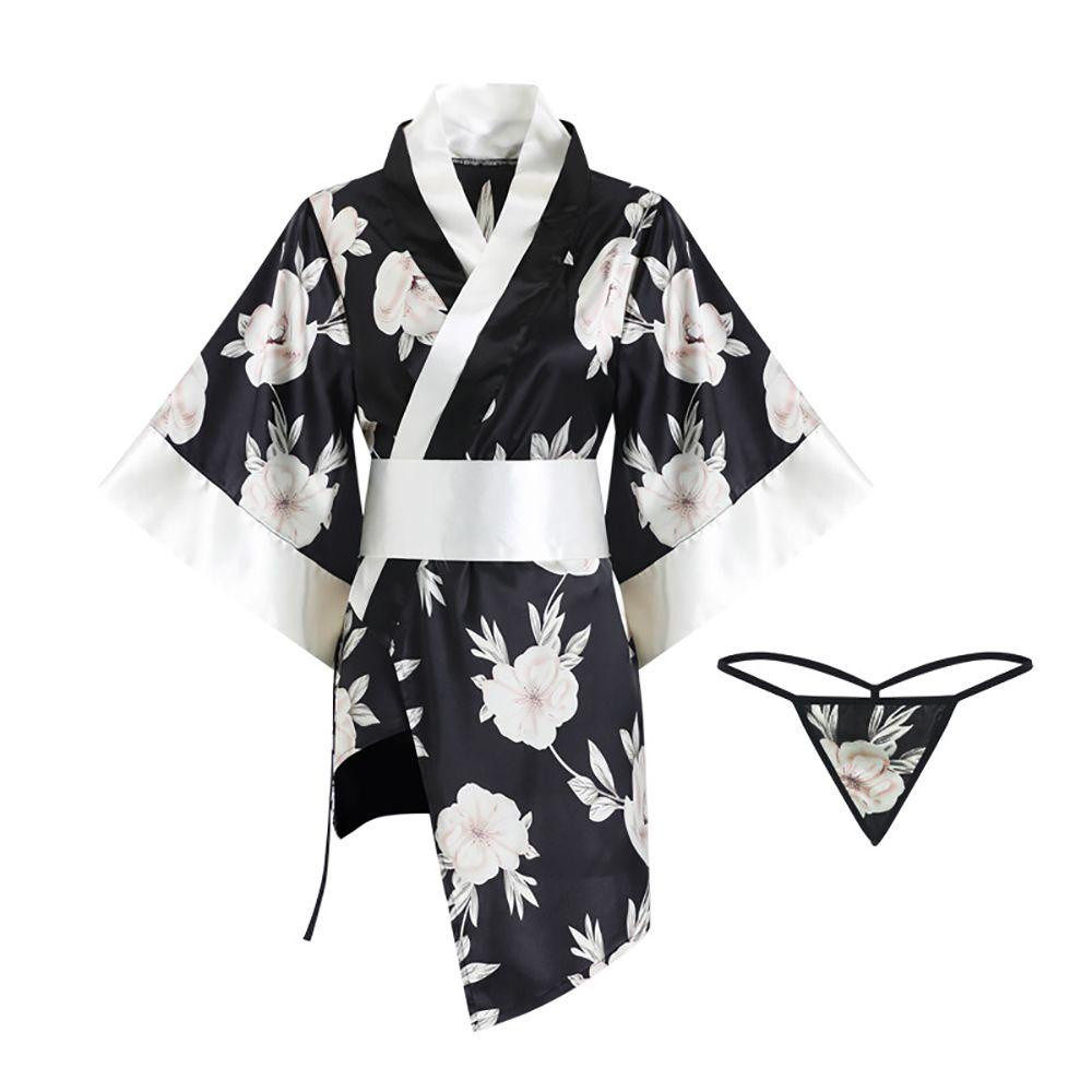 Đồ ngủ Kimono In Hoa Phong Cách Nhật Bản Quyến Rũ Cho Nữ