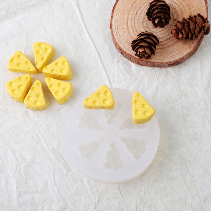 Khuôn Silicone Làm Bánh / Xà Phòng / Nến Hình Miếng Phô Mai