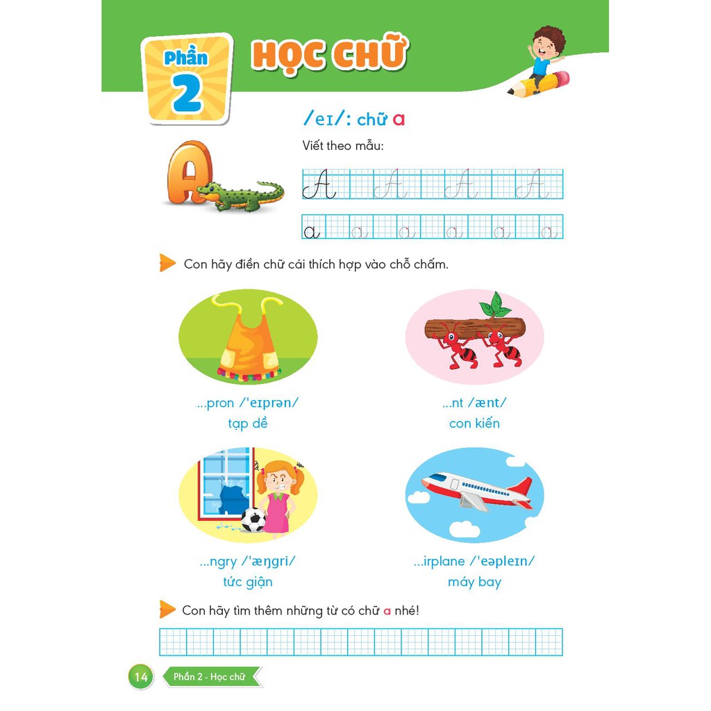 Sách Hành trang giúp con tự tin vào lớp 1 - Quyển 4: Cùng con học Tiếng Anh