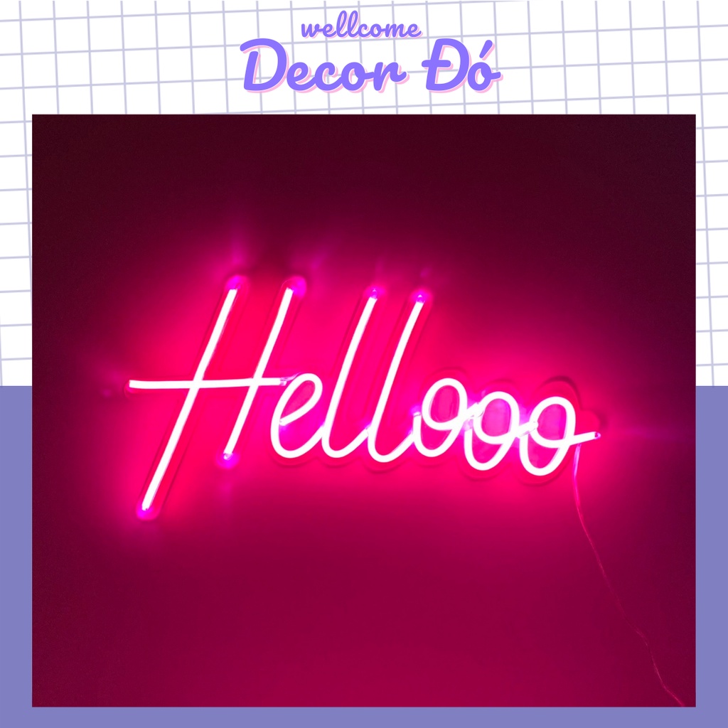 Đèn NeonSign | HELLOOO | Kích Thước 40x23cm | Quà Tặng Trang Trí Cực Chất , Siêu Sáng & Tiết Kiệm Điện Với Led 12v